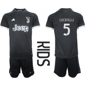 Maillot de foot Juventus Manuel Locatelli #5 Troisième enfant 2023-24 Manches Courte (+ pantalon court)